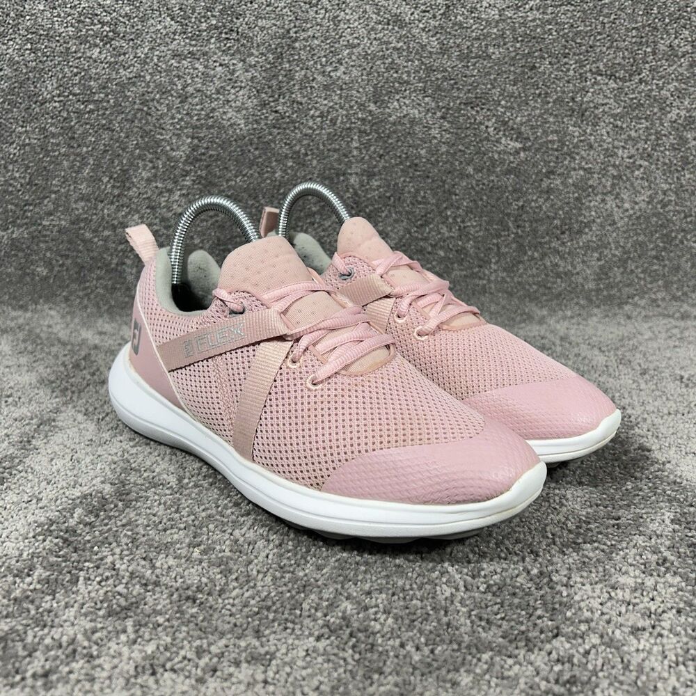 FootJoy Fj Flex 95730 Women's Size 7 M Pink White Spikeless Golf Shoes Used - Picture 3 of 13
